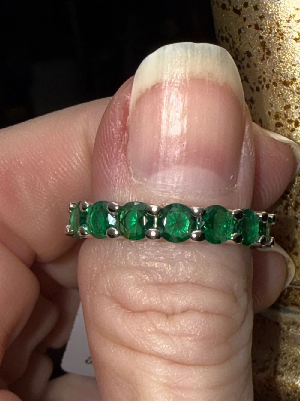 925 Sterling Silver elegant emerald